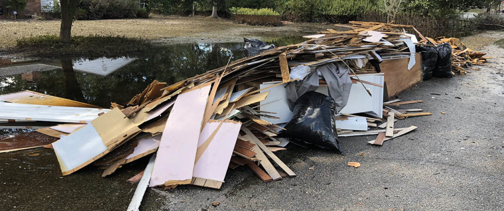 hurricane debris on street