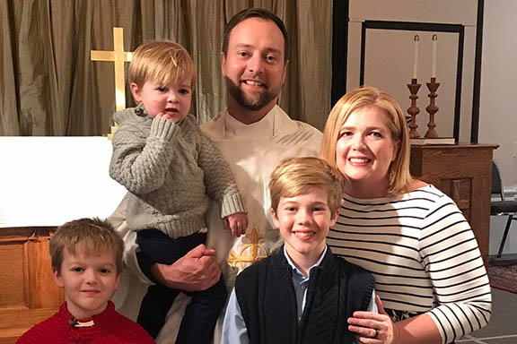 The Rev. Jeremy Shelton and family