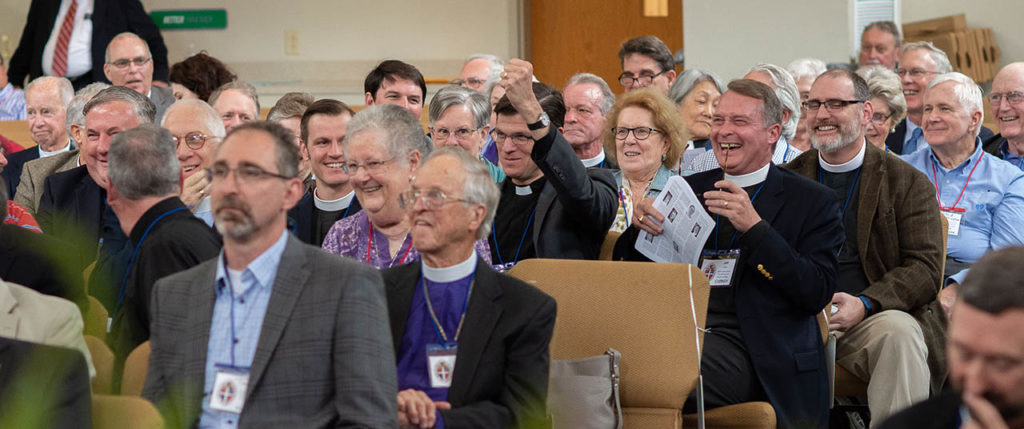 Convention Delegates laughing