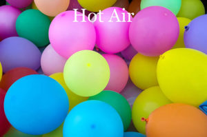 Balloons with words Hot Air