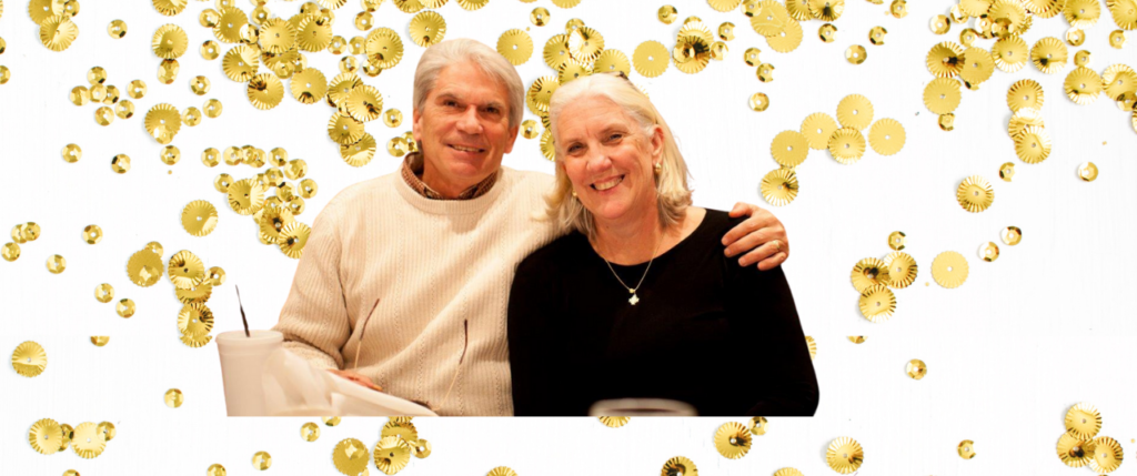 Bishop & Allison with bubbles