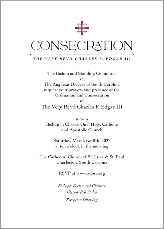 Consecration Invitation