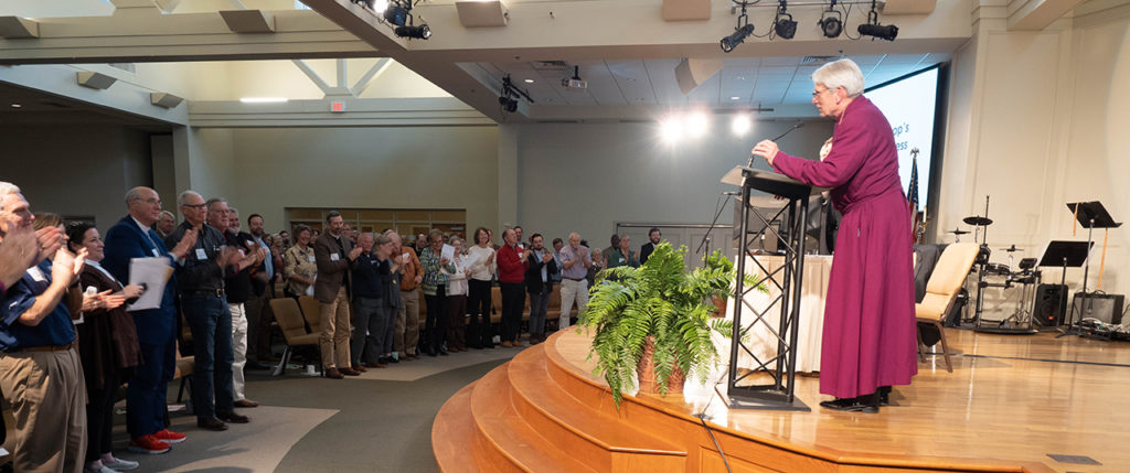 Lawrence received standing ovation