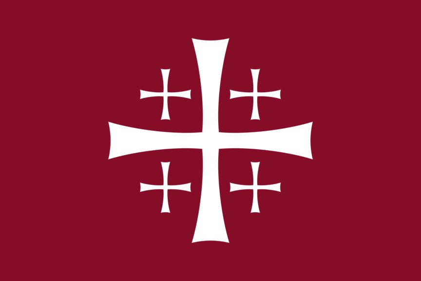 Jerusalem cross on maroon