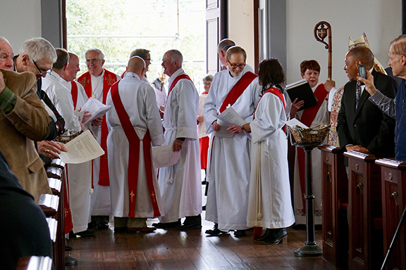 Deacons gather following ordination, photo: Ginnie Raines