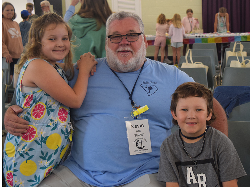 Grandfather with two grandchildren